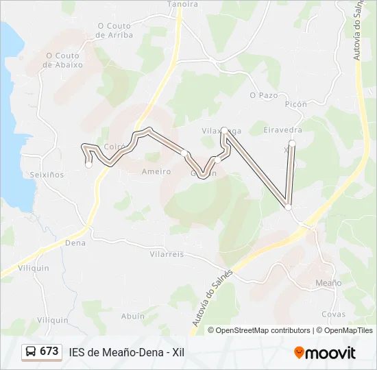 673 Bus Line Map