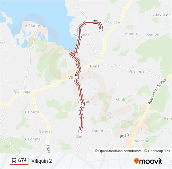 674 Bus Line Map