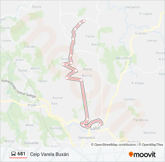 681 Bus Line Map