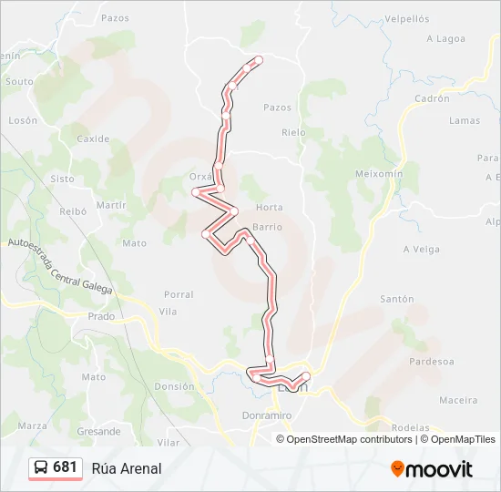681 Bus Line Map