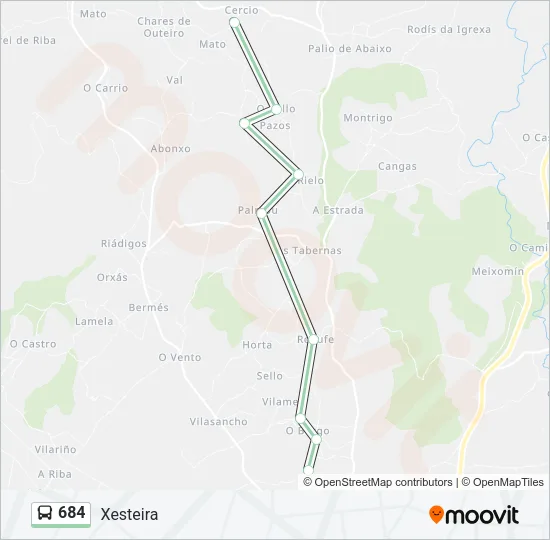 684 Bus Line Map