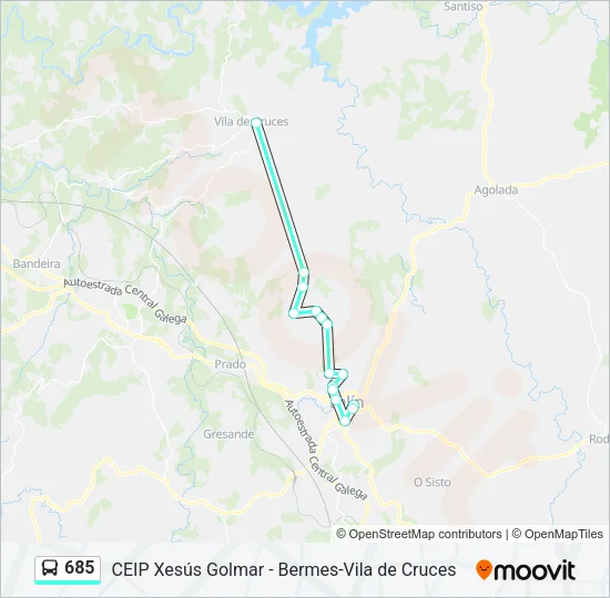 685 Bus Line Map