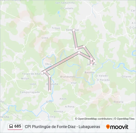 685 Bus Line Map