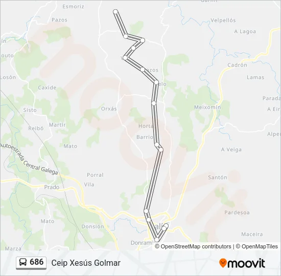 686 Bus Line Map