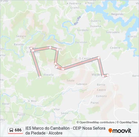 686 Bus Line Map