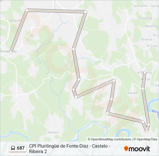 687 Bus Line Map