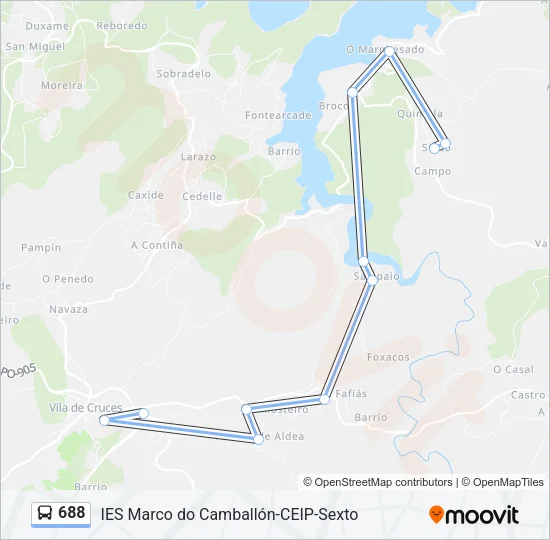 688 Bus Line Map