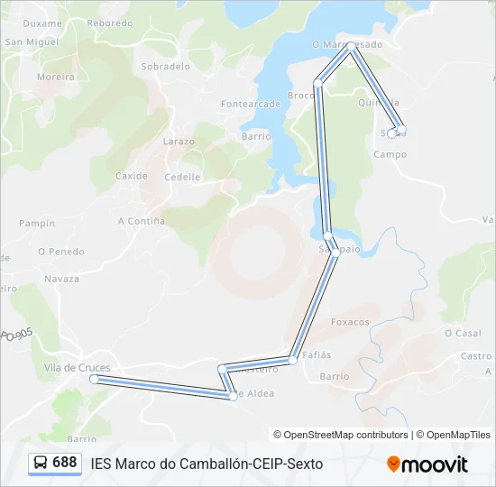 688 Bus Line Map