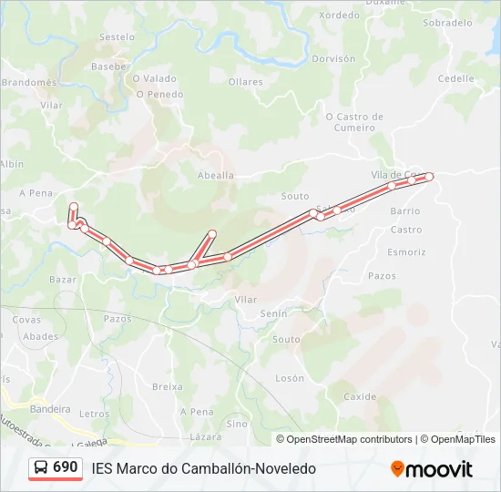 690 Bus Line Map