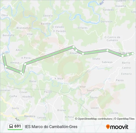 691 Bus Line Map