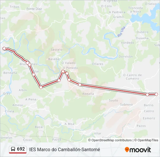 692 Bus Line Map