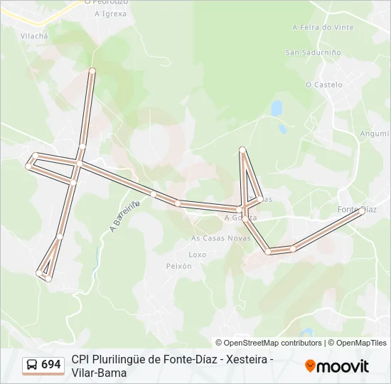 694 Bus Line Map