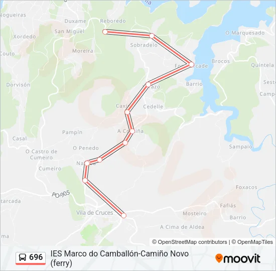 696 Bus Line Map