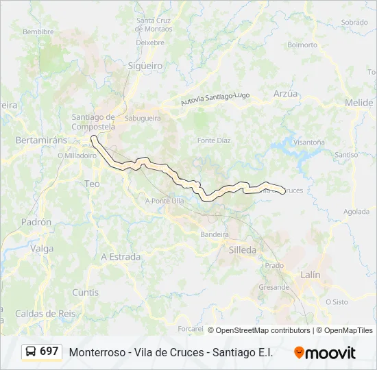 697 Bus Line Map
