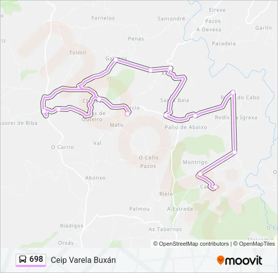 698 Bus Line Map