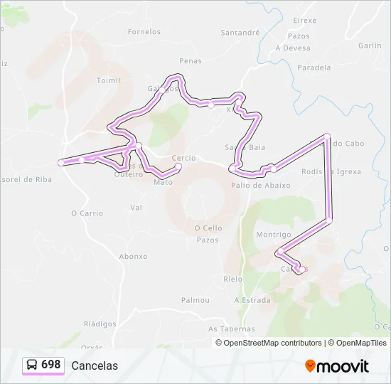 698 Bus Line Map