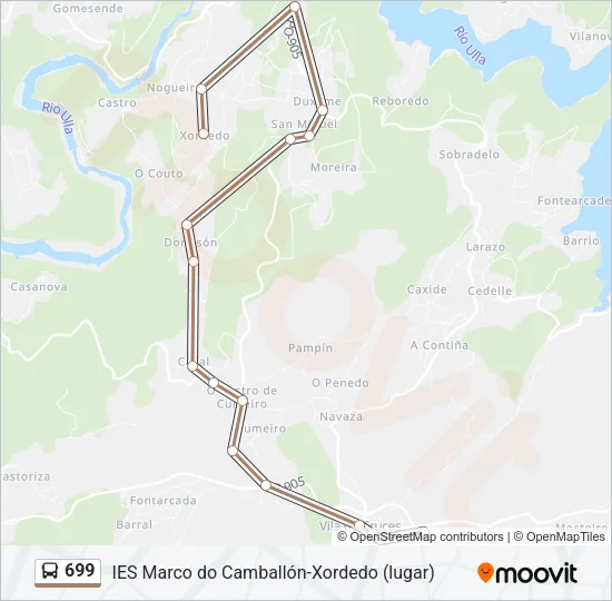 699 Bus Line Map