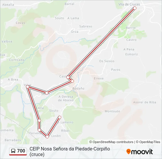 700 Bus Line Map
