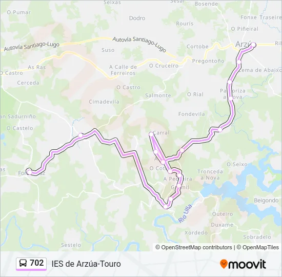 702 Bus Line Map