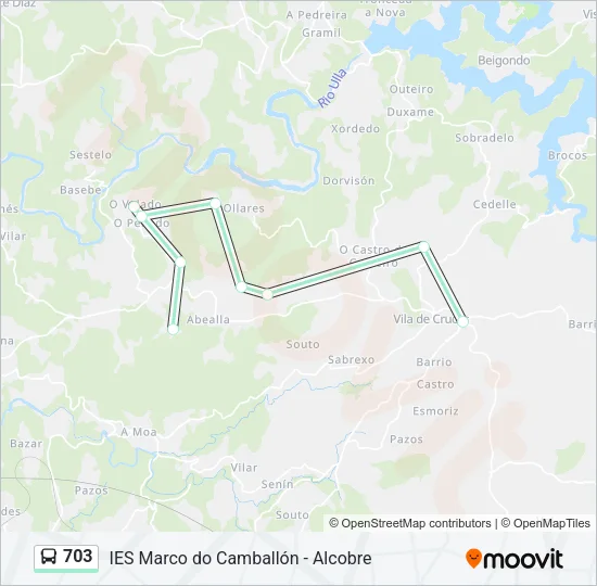 703 Bus Line Map