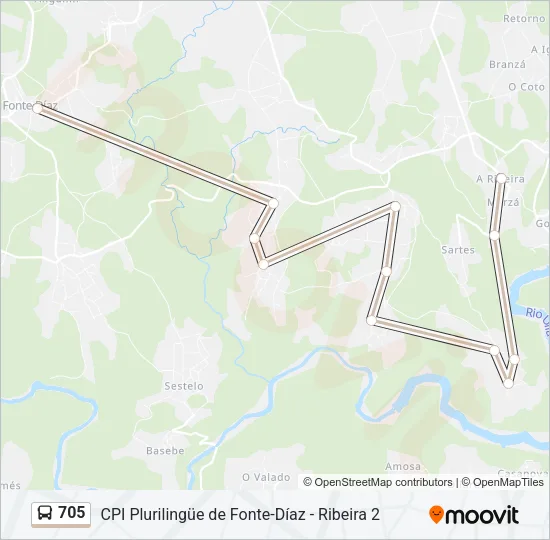 705 Bus Line Map