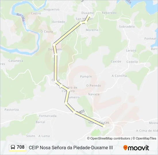 708 Bus Line Map