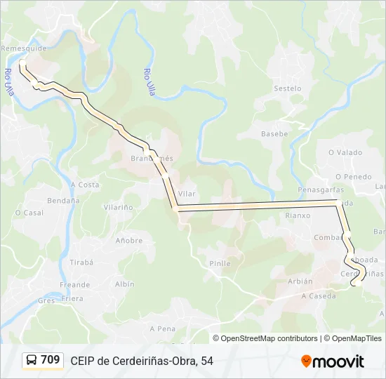 709 Bus Line Map