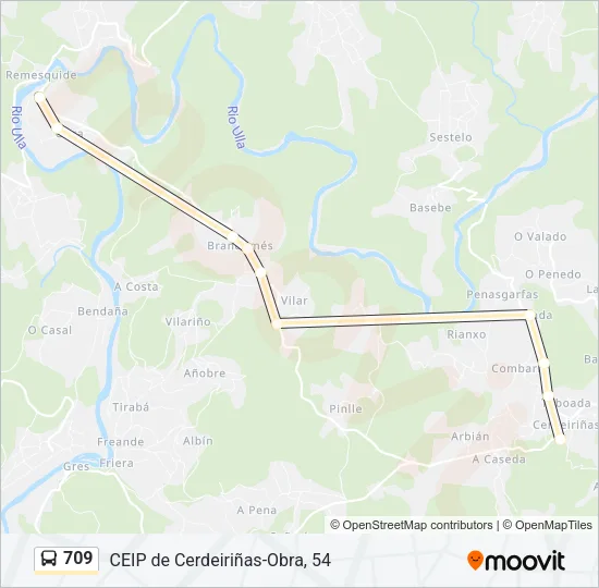 709 Bus Line Map