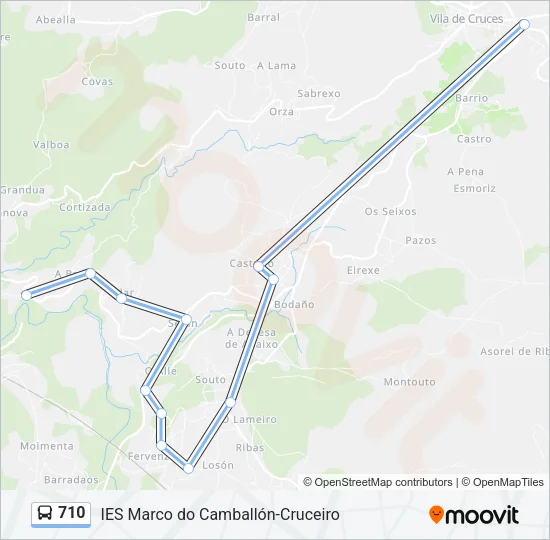710 Bus Line Map