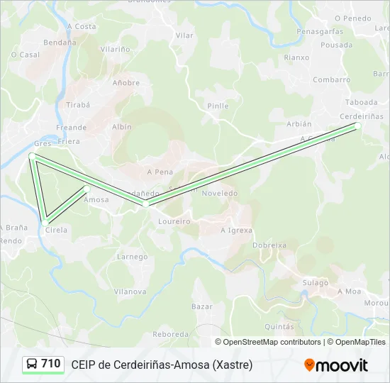 710 Bus Line Map