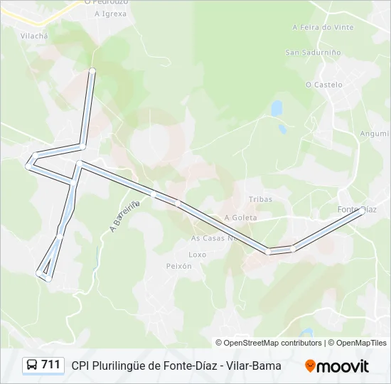 711 Bus Line Map