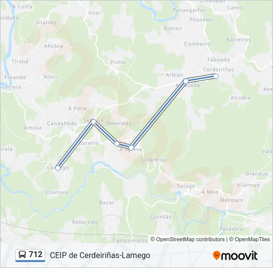 712 Bus Line Map