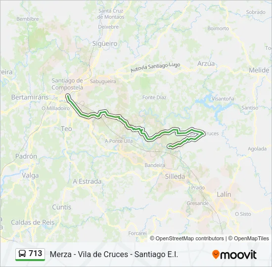 713 Bus Line Map