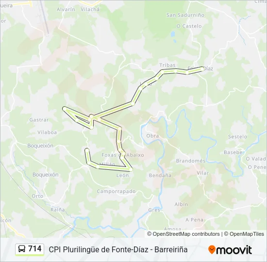 714 Bus Line Map