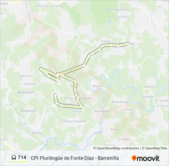 714 Bus Line Map