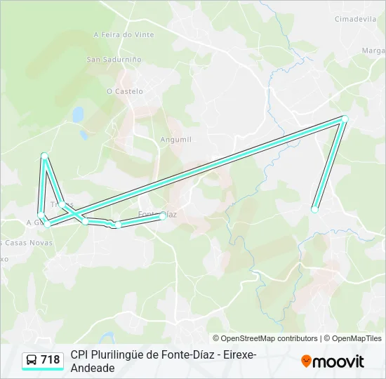 718 Bus Line Map