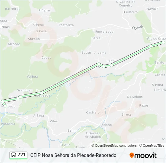 721 Bus Line Map