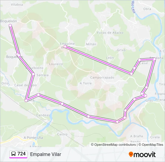 724 Bus Line Map