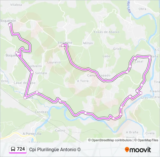 724 Bus Line Map