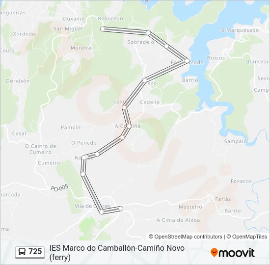 725 Bus Line Map