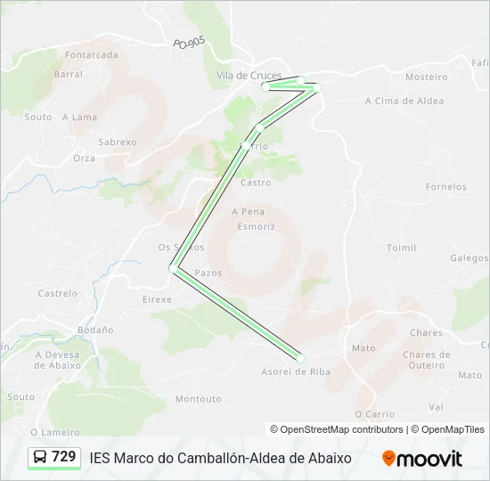 729 Bus Line Map