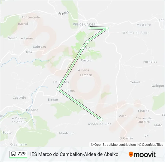 729 Bus Line Map