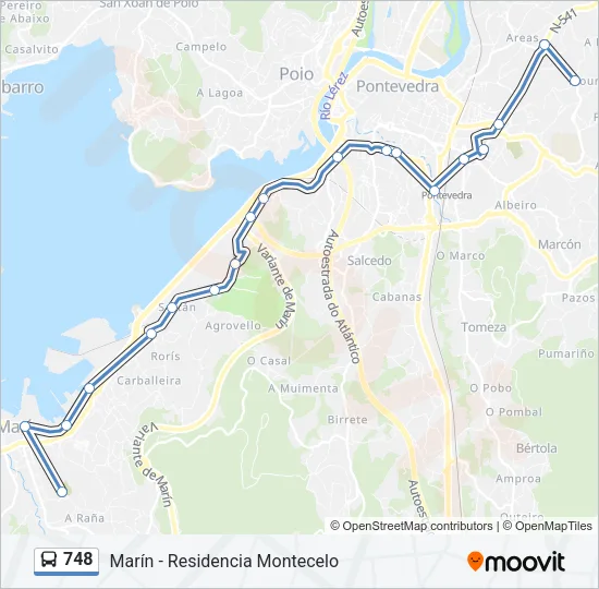 748 Bus Line Map