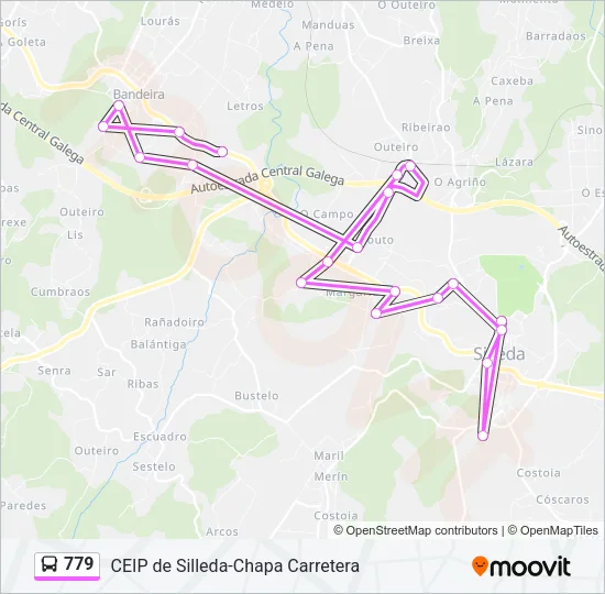 779 Bus Line Map