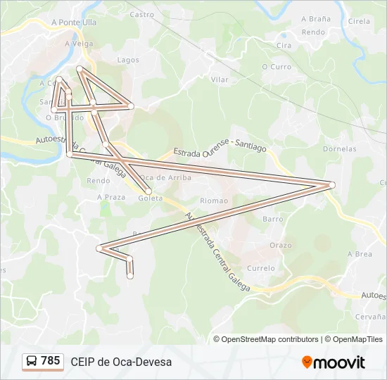 785 Bus Line Map