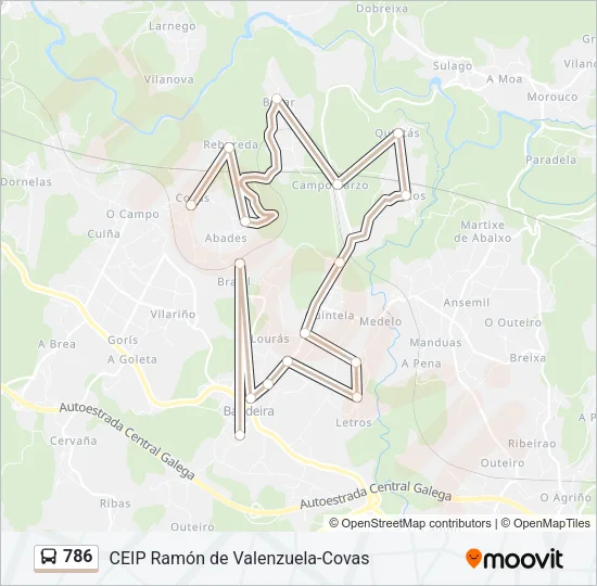786 Bus Line Map