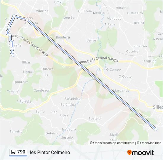 790 Bus Line Map