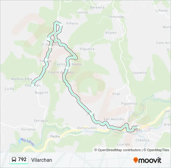 792 Bus Line Map