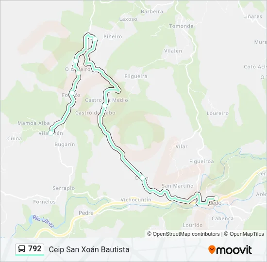 792 Bus Line Map