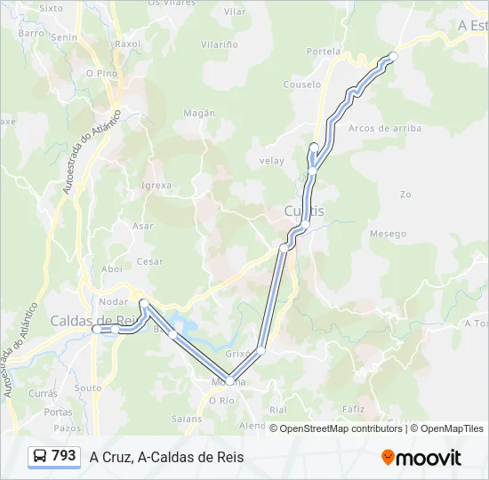 793 Bus Line Map